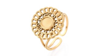 Créez une bague unique avec ce support cabochon 4 mm plaqué or 18K