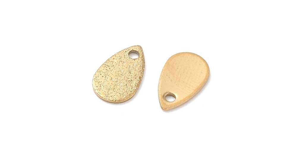10 gouttes pendentifs acier inoxydable 304 aspect pailleté