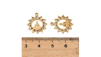 Pendentif Bouddha lotus en acier inoxydable 304 plaqué or 18K