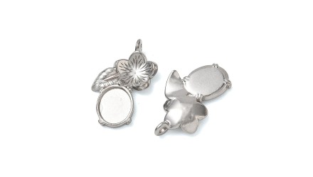copy of Pendentif floral support cabochon 8 x 10 mm – Acier inoxydable 304 plaqué or 18K IP
