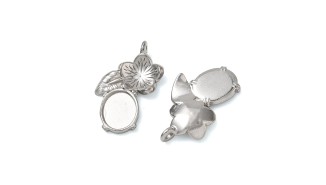 copy of Pendentif floral support cabochon 8 x 10 mm – Acier inoxydable 304 plaqué or 18K IP