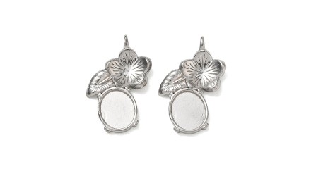 copy of Pendentif floral support cabochon 8 x 10 mm – Acier inoxydable 304 plaqué or 18K IP