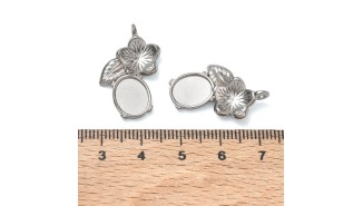 copy of Pendentif floral support cabochon 8 x 10 mm – Acier inoxydable 304 plaqué or 18K IP