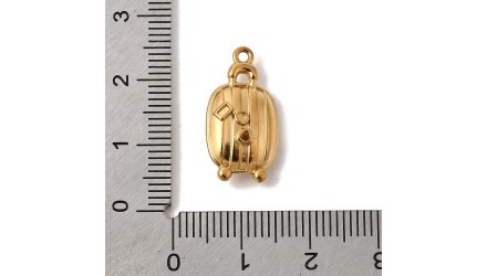Pendentif valise 3D plaqué or 18K – Acier inoxydable 304 placage IP