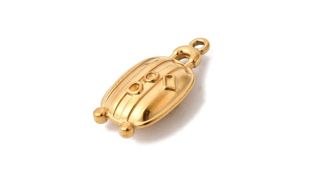 Pendentif valise 3D plaqué or 18K – Acier inoxydable 304 placage IP