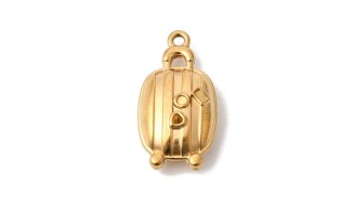 Pendentif valise 3D plaqué or 18K – Acier inoxydable 304 placage IP