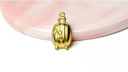 Pendentif valise 3D plaqué or 18K – Acier inoxydable 304 placage IP