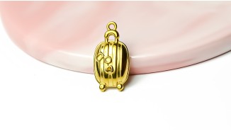Pendentif valise 3D plaqué or 18K – Acier inoxydable 304 placage IP