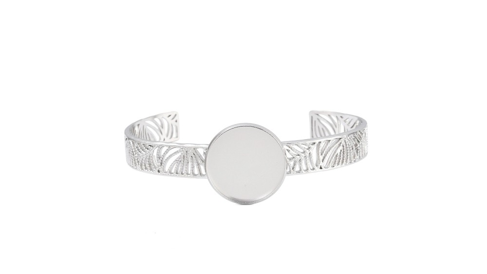 copy of Bracelet manchette doré support cabochon 16 mm – Acier inoxydable 304 placage IP
