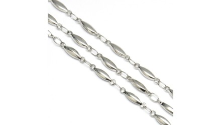 Chaîne grain de riz  en acier inoxydable 304 – 50 cm par section