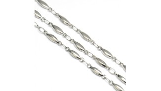 Chaîne grain de riz  en acier inoxydable 304 – 50 cm par section