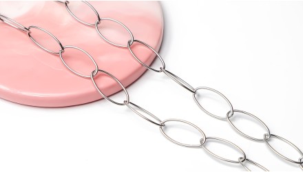 copy of Chaîne maillons ovales dorée en acier inoxydable 304 – Placage PVD