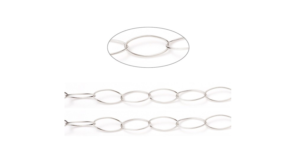 copy of Chaîne maillons ovales dorée en acier inoxydable 304 – Placage PVD