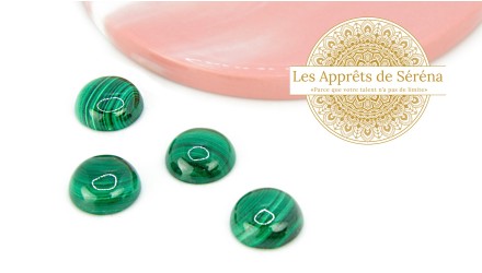 cabochon malachite 14mm