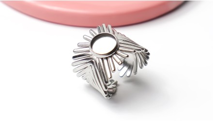 bague acier soleil