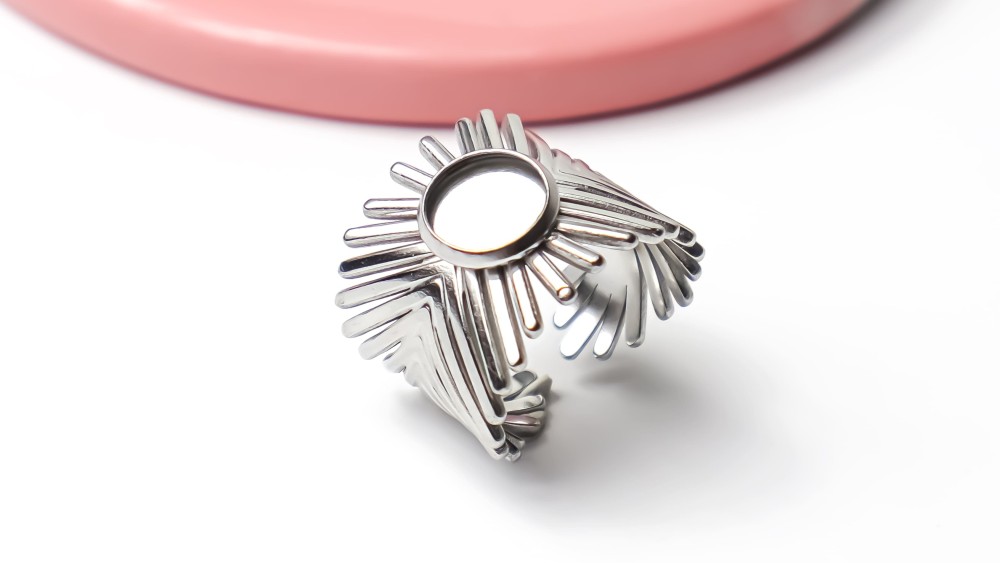 bague acier soleil