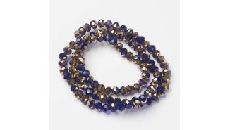 perle 3x2mm bleu marine