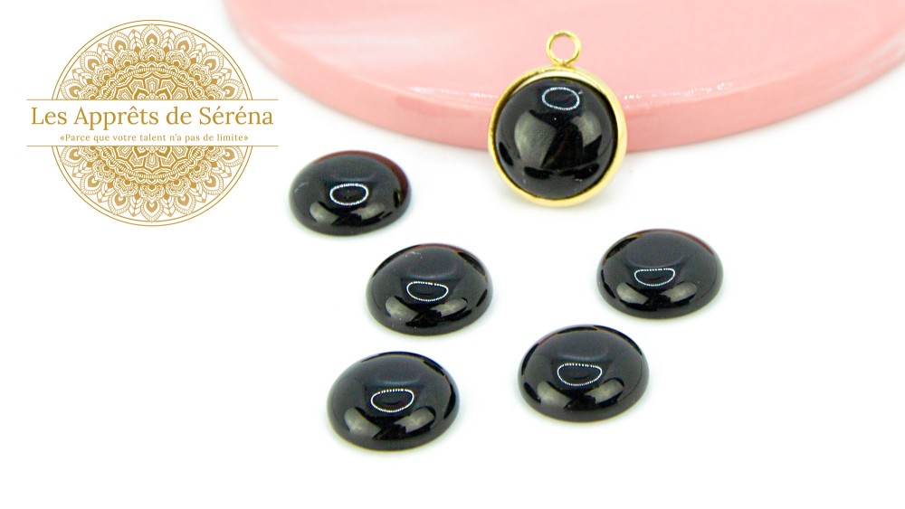 cabochon agate noire