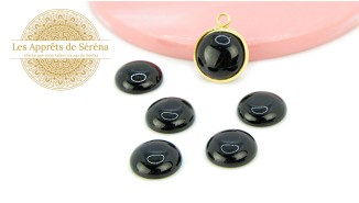 cabochon agate noire