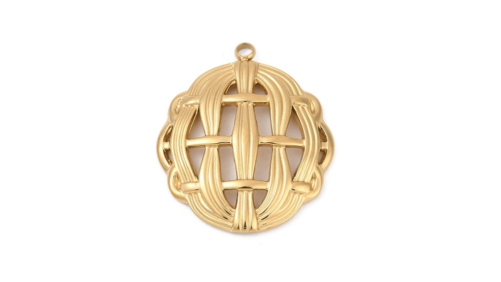 pendentif acier or