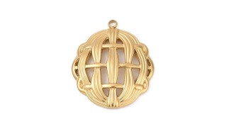 pendentif acier or