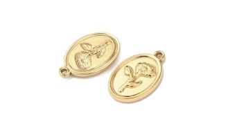 pendentif ovale fleur