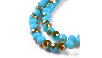 perle à facettes turquoise