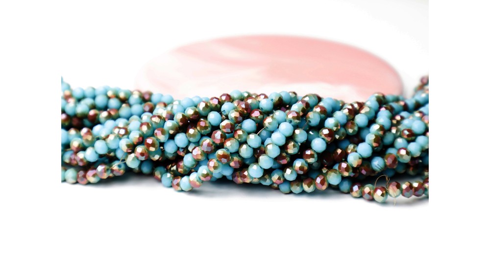 PERLE 4MM TURQUOISE ET CUIVRE
