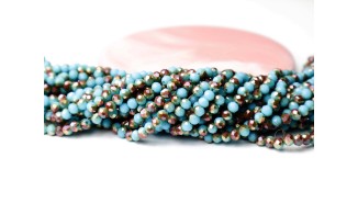 PERLE 4MM TURQUOISE ET CUIVRE