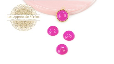 cabochon agate fuchsia 12mm