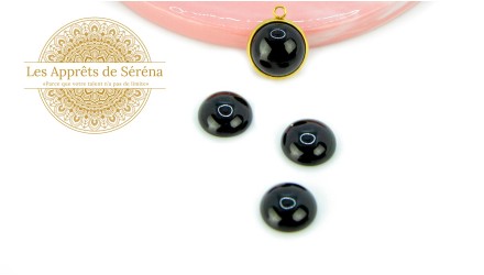 agate noire 12mm
