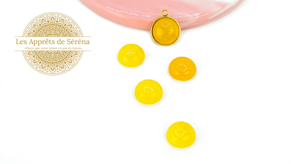 cabochon jade citron 12mm