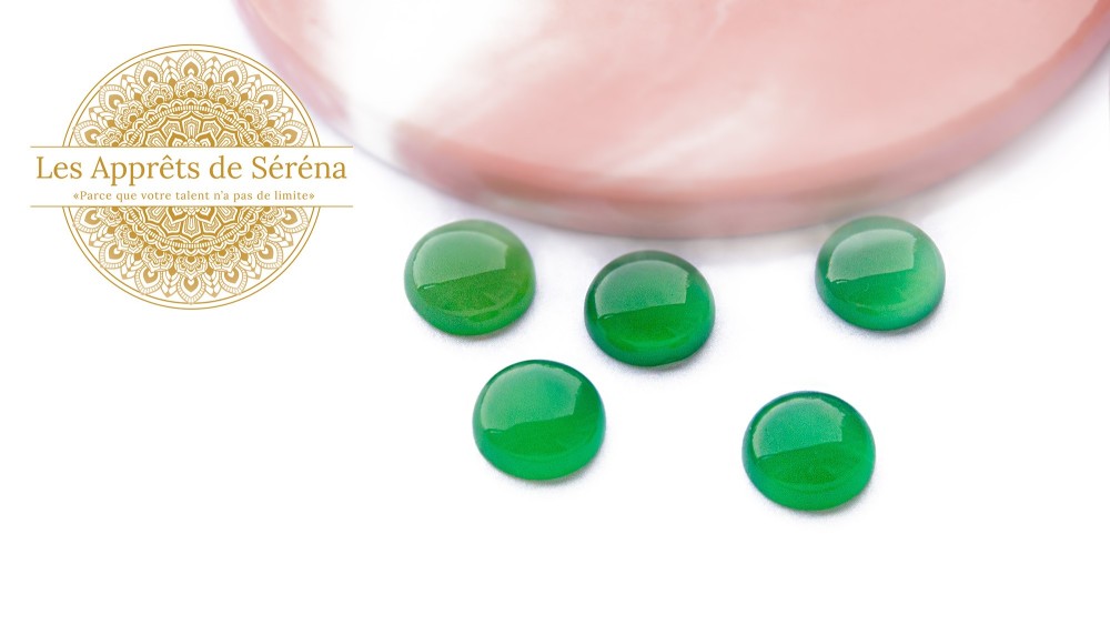 agate teintée verte 12mm