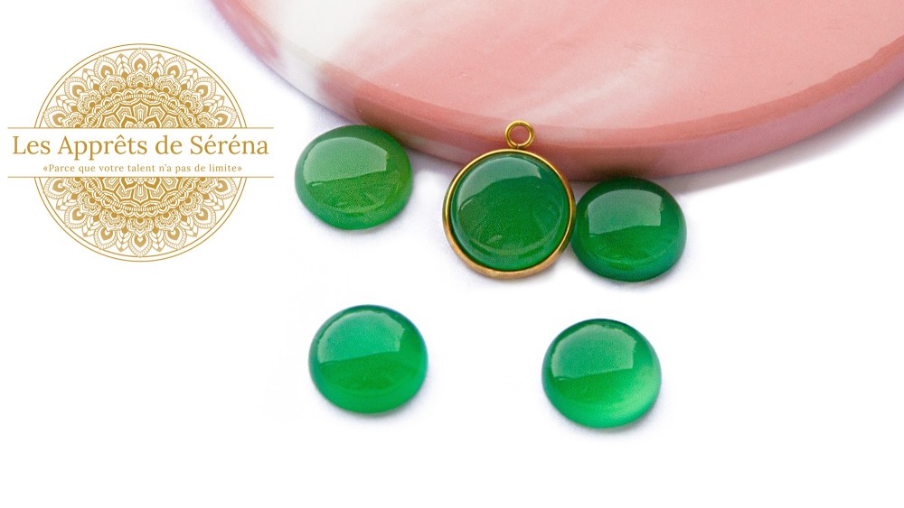 agate teintée verte