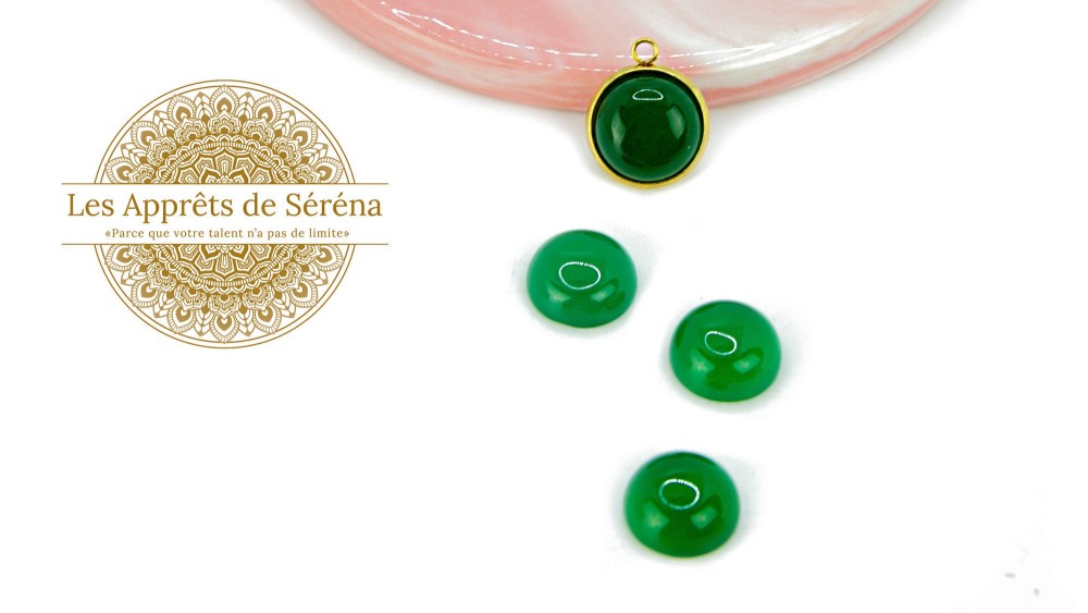 copy of Cabochon 12mm agate indienne naturelle