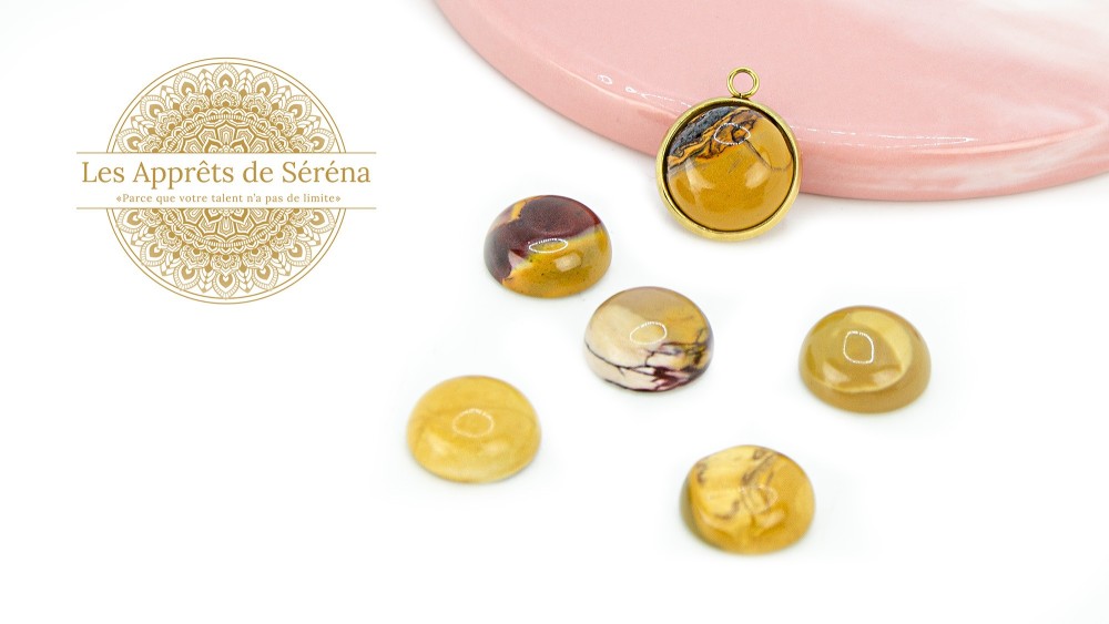 copy of Cabochon 12mm agate indienne naturelle