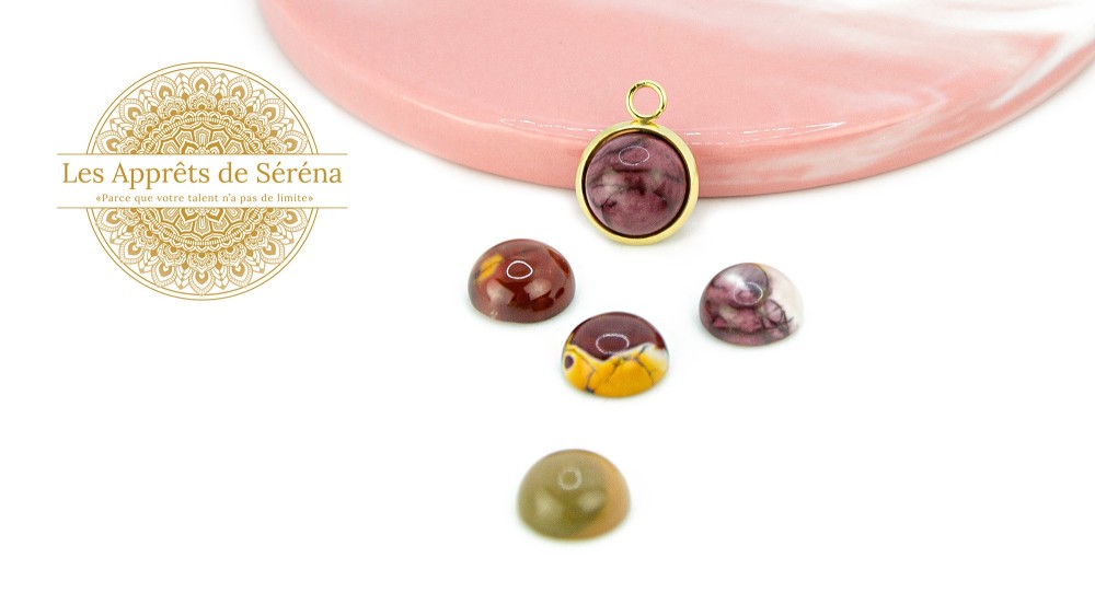 copy of Cabochon 12mm agate indienne naturelle