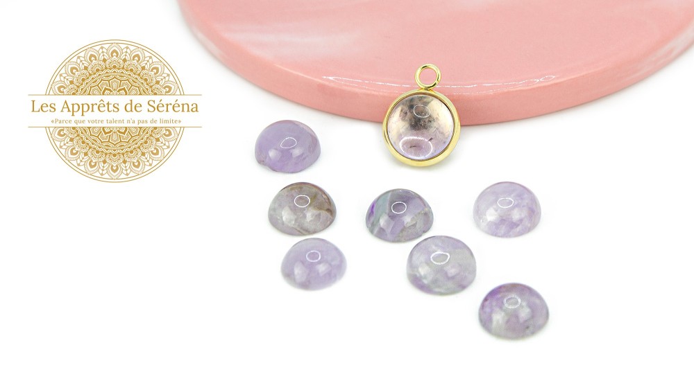 cabochon améthyste claire 10mm