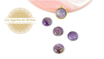 cabochon améthyste 10mm foncée