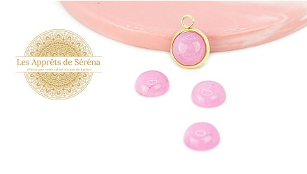 cabochon jade rose 10mm
