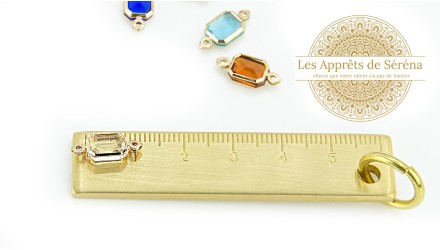 Connecteur en laiton  dorure longue tenue et cristal