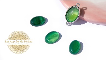 cabochon agate verte 14x10