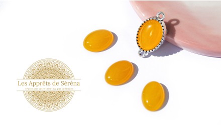 cabochon jade jaune 14x10
