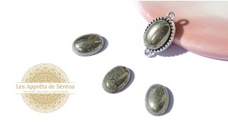 cabochon pyrite 14x10