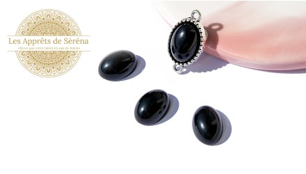 cabochon agate noire 14x10mm