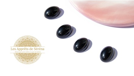 agate noire 14x10mm