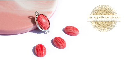 cabochon agate corail 14x10