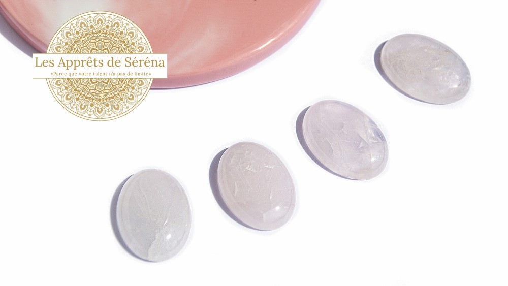 cabochon quartz rose 25x18mm
