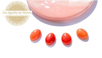 cabochon 13x18mm jade corail