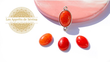 cabochon 13x18mm jade corail